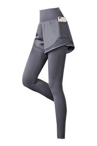 Fitness pants women's high waist fake two-piece running Yoga Pants elastic tight fitting autumn and winter wear quick drying exercise pants  SKSP024 detail view-7